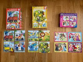12 Puzzles (6 bis 25 Teile) Thema Safari/Rescue/Disney
