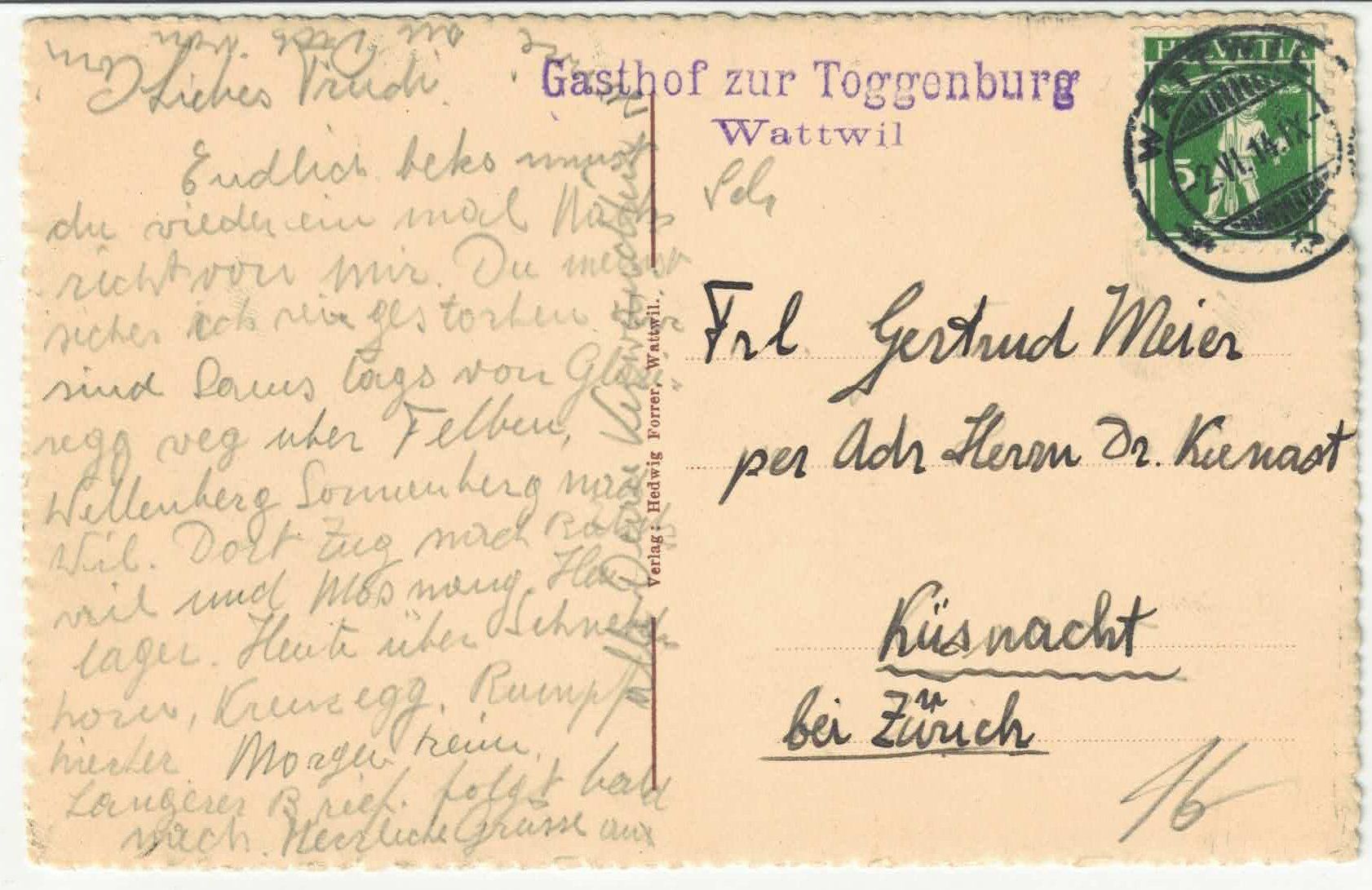 Cartoline postali: Kloster St. Maria der Engel - Wattwil – Usato da Ettingen venduto da Kartenplanet 1