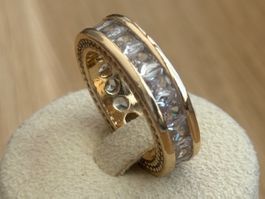 Luxus Elegante Ring Memoire Zirkonia 17,5/7,5 Farbe : Gold