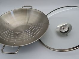 WMF Wokpfanne mit Glasdeckel, 36 cm, Induktion, Edelstahl
