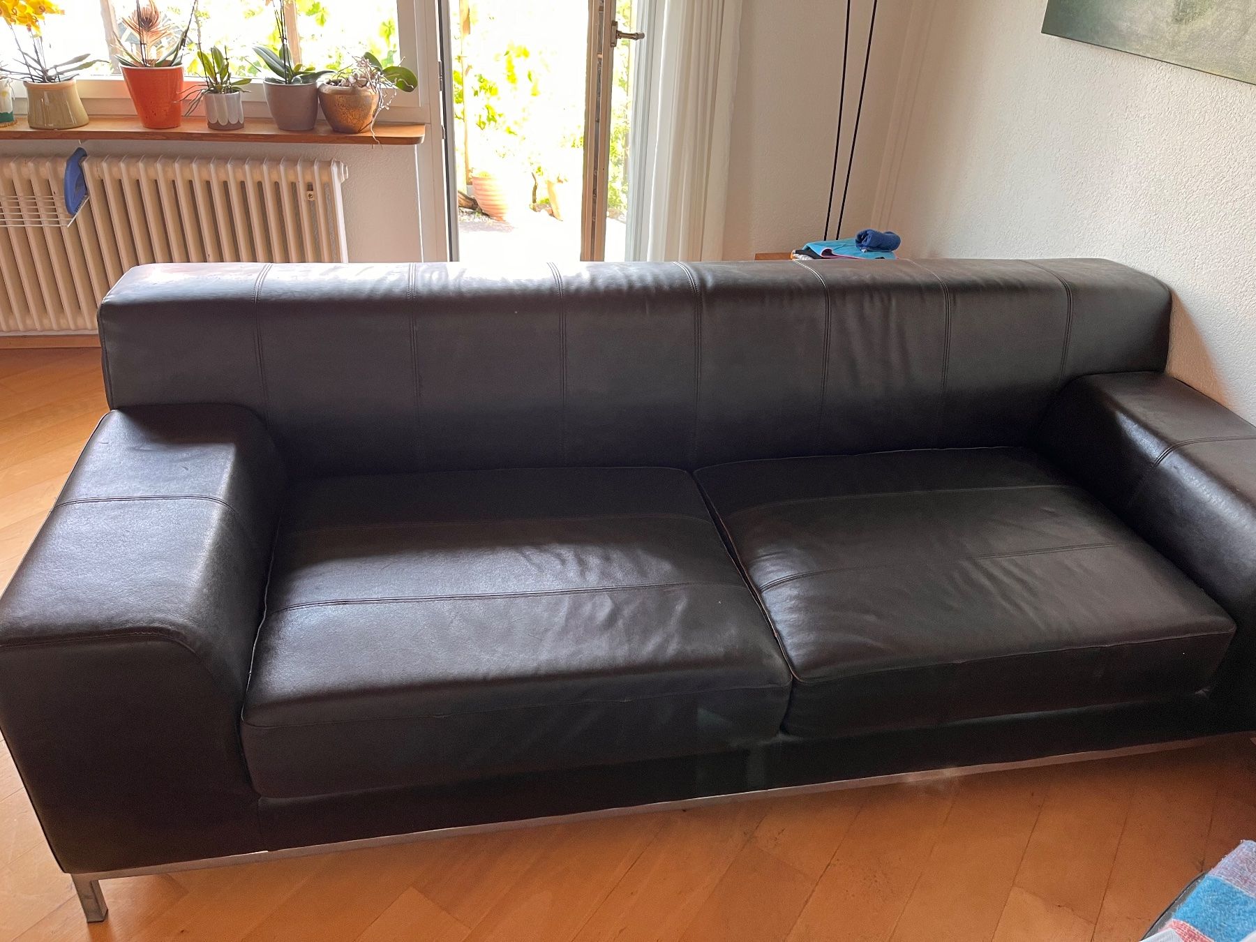 Divani: Grosses Sofa aus dunkelbraunem Echtleder – Usato da Rüti ZH venduto da kraner 1