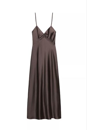 Damen Kleid Satin lang braun Grösse S neu