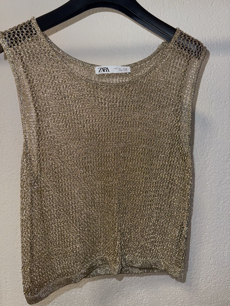Zara Top: ZARA CROPPED TOP GOLD GRÖSSE L – Nuovo (secondo la descrizione) da Rorschacherberg venduto da drdupor