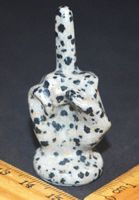 Deko Heilstein A-593– Mittelfinger– Dalmatiner Jaspis –5x2,5