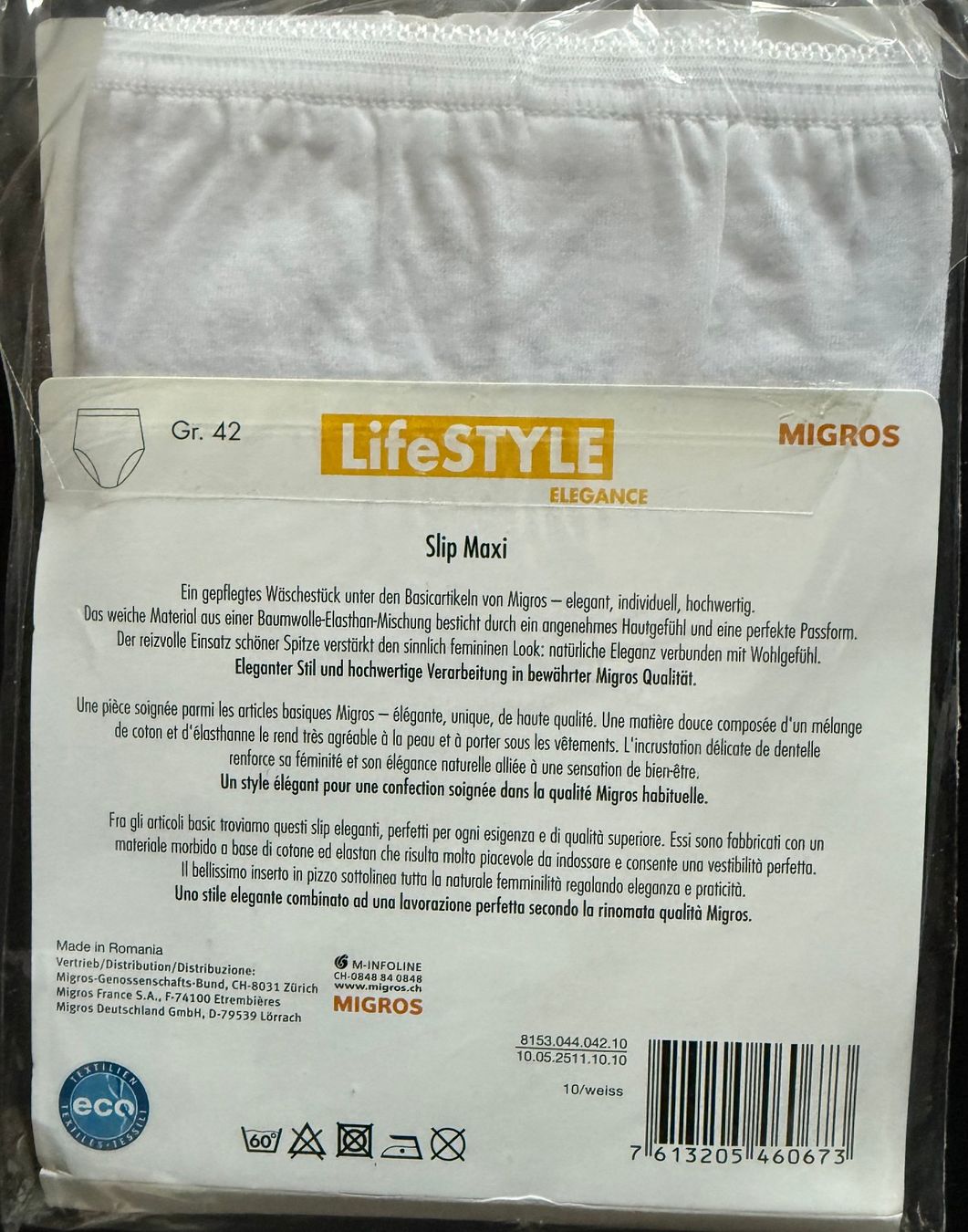 Migros Altra biancheria intima: Slip LifeStyle Elegance Maxi weiss, mit Spitzeneinsatz – Nuovo e nell'imballaggio originale da Zäziwil venduto da kreative-ideen 1