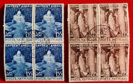 VATIKAN DOGMA MARIA SELTEN VIERERBLOCK VOLLSTEMPEL GUM. 1951