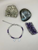 Labradorit- Amethyst ✨ Handgemachtes Armband aus Naturstein