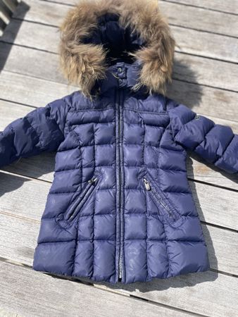 Eddie Pen Daunenjacke mit Pelzkragen blau Grösse 4