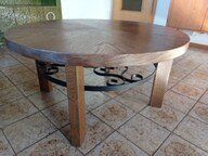 Vintage runder Salon / Couchtisch 70er Jahre