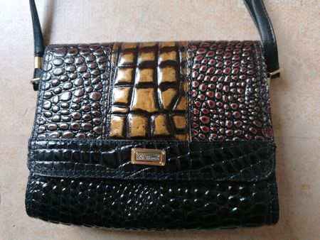 Schicke La Toscana Handtasche in Kroko Optik, Vintage Stil