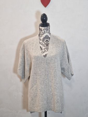 Wolle/Kaschmir Strickpullover grau kurzarm XS Jigsaw wie neu