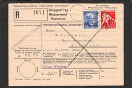 Einzugsauftrag: Pro Juventute Nr. J63 + 64 ,gel. 30.Xll.1932