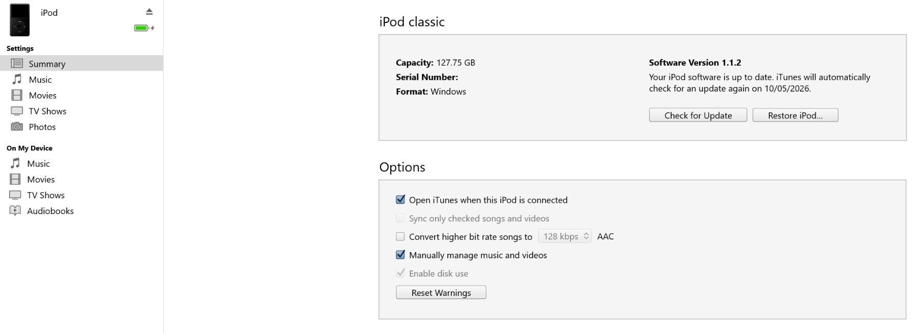 Apple Tragbarer Mediaplayer: iPod Classic Schwarz 160GB HDD grosse Batterie – Gebraucht aus Schaffhausen von derdan 3