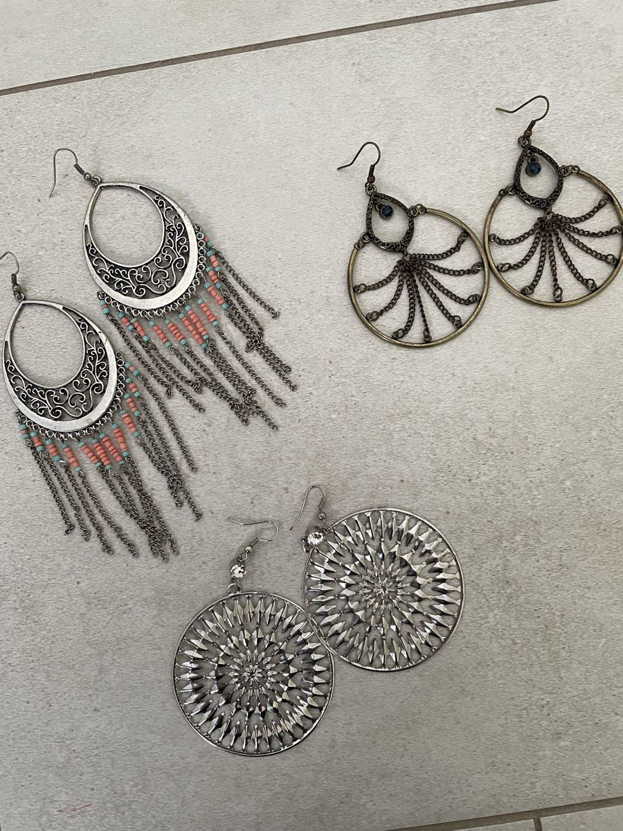 Ohrringe & -stecker: Moderne grosse Ohrringe, 3Stück, handmade – Gebraucht aus Rothrist von ilodj