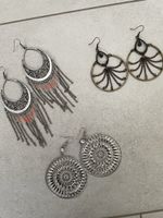 Moderne grosse Ohrringe, 3Stück, handmade