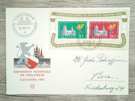 TR70 Enveloppe + Timbre Suisse 1955