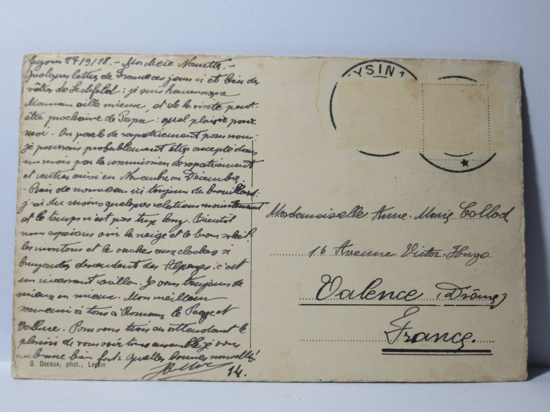 Cartoline postali: Leysin, La Dent du Midi 1918 – Usato da Grenchen venduto da Bluemchen1900 1