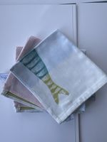 4 Stoffservietten Branco Azul mit Fischmuster