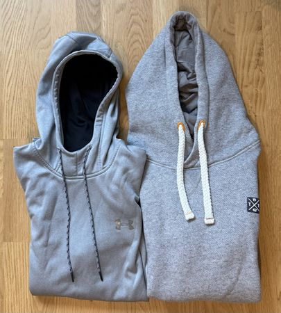 Two Men Hoodies Under Armour and Tom Tailor Grey Size M