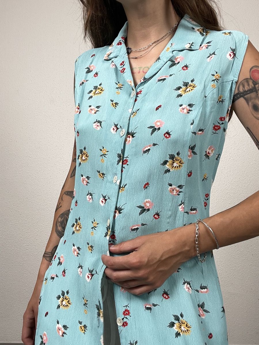 Vestiti: Vintage floral blue dress – Usato da Knonau venduto da Grapesvintage 7