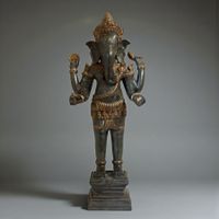 Stehender Ganesha aus Bronze – Khmer Stil – Kambodscha 55 cm