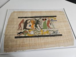 Gerahmter Papyrus, Ägypten, Tiermotive, Wanddeko