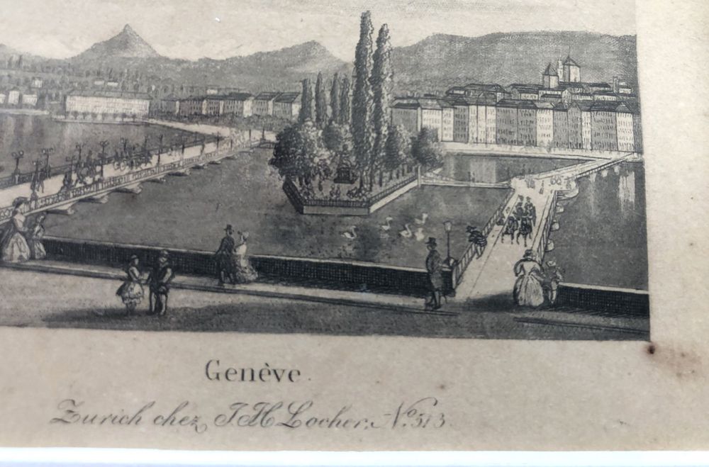 Incisioni: Johann Heinrich Locher (1810-1892) - Stich - Genève – Usato da Schaffhausen venduto da durruti 3