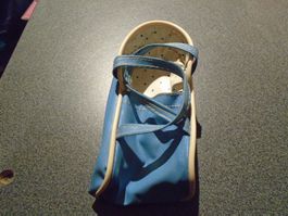 Puppen - Tragetasche, klein, ca. 60er Jahre, blau