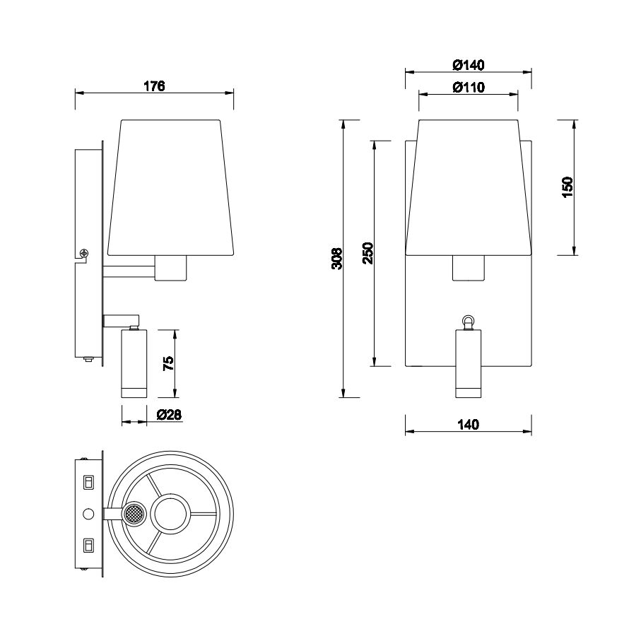 Lampade: Wandleuchte, Leselicht, Stoffschirm – Nuovo (secondo la descrizione) da Kreuzlingen venduto da Smart-Light 5