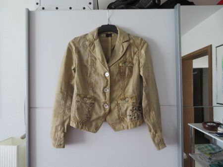 Jeansblazer goldbeige; Grösse 34-36