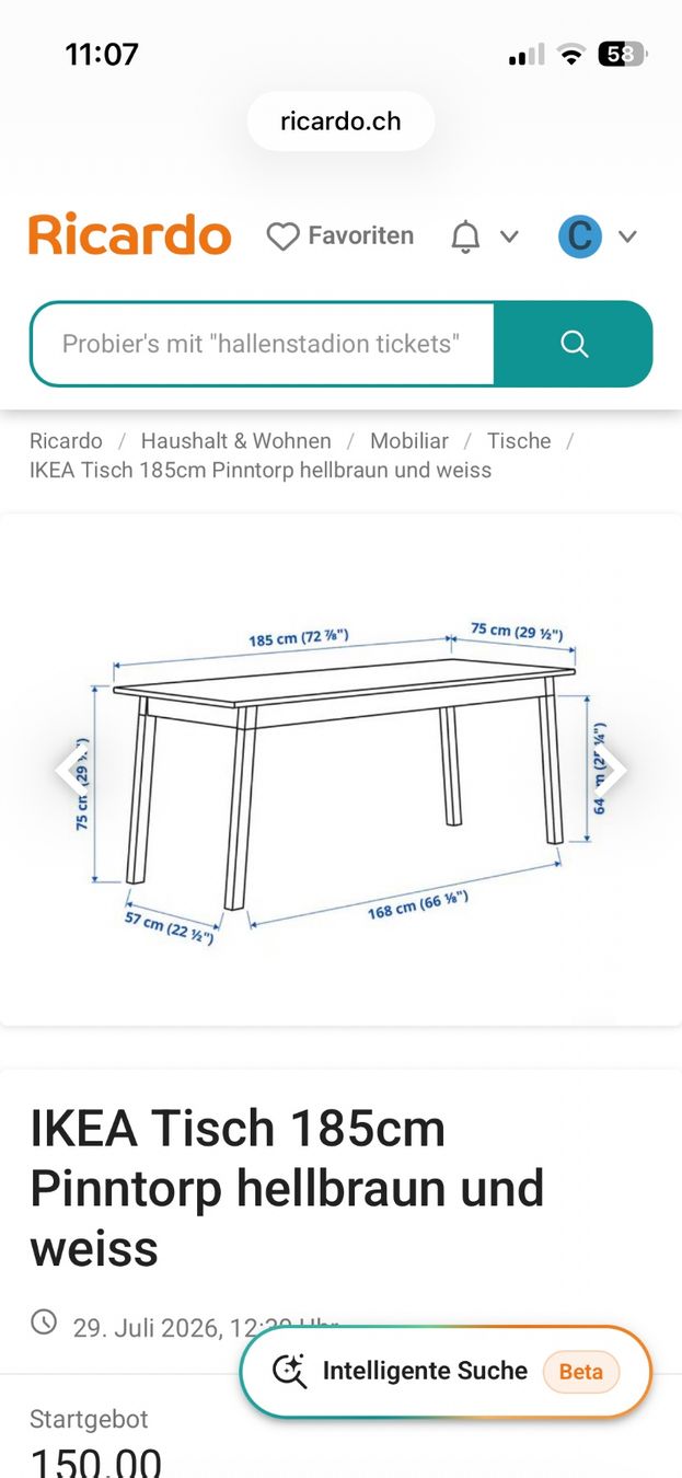Ikea Tables: Esstisch Pintorp – D'occasion à kriens par Cashmere32 1