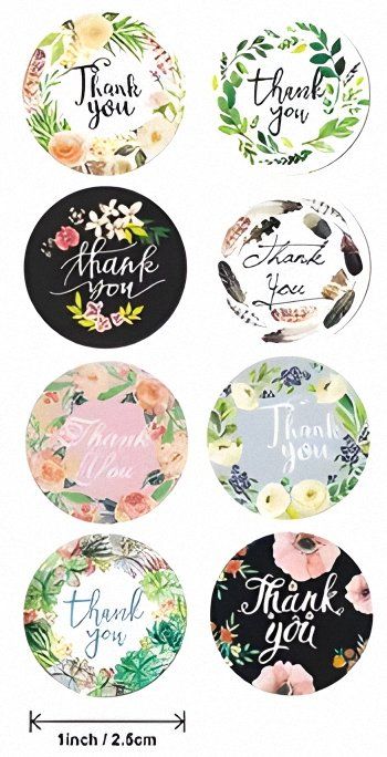 Sticker: 100 Stück "Thank You" Sticker, 8 Designs – Nuovo e nell'imballaggio originale da Zollikofen venduto da Blackie