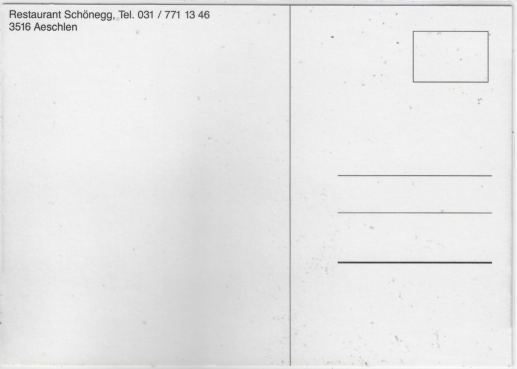 Cartes postales: Restaurant Schönegg - Aeschlen – D'occasion à Ettingen par Kartenplanet 1