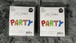 2x Party Folienballons 35cm bunt - Feier Party neu OVP
