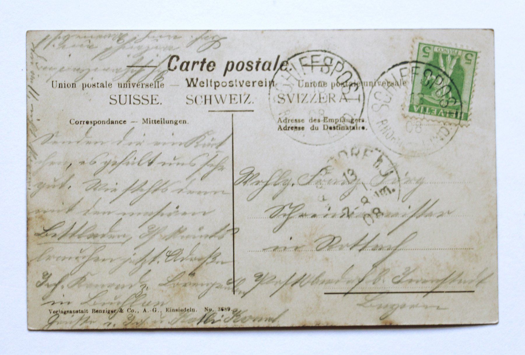 Cartoline postali: AK "EINSIEDELN" 1908 SCHIFFSPOST BODENSEE – Usato da St. Gallen venduto da modernetc 1