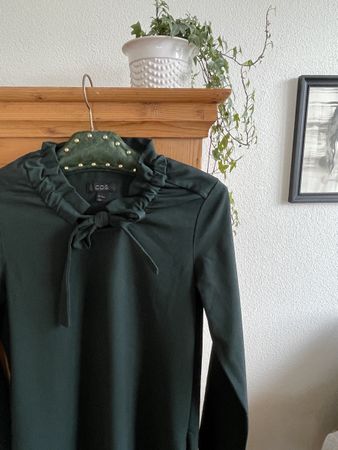 COS | Wollkleid | Schleife | festlich | Dunkelgrün | Gr. 34