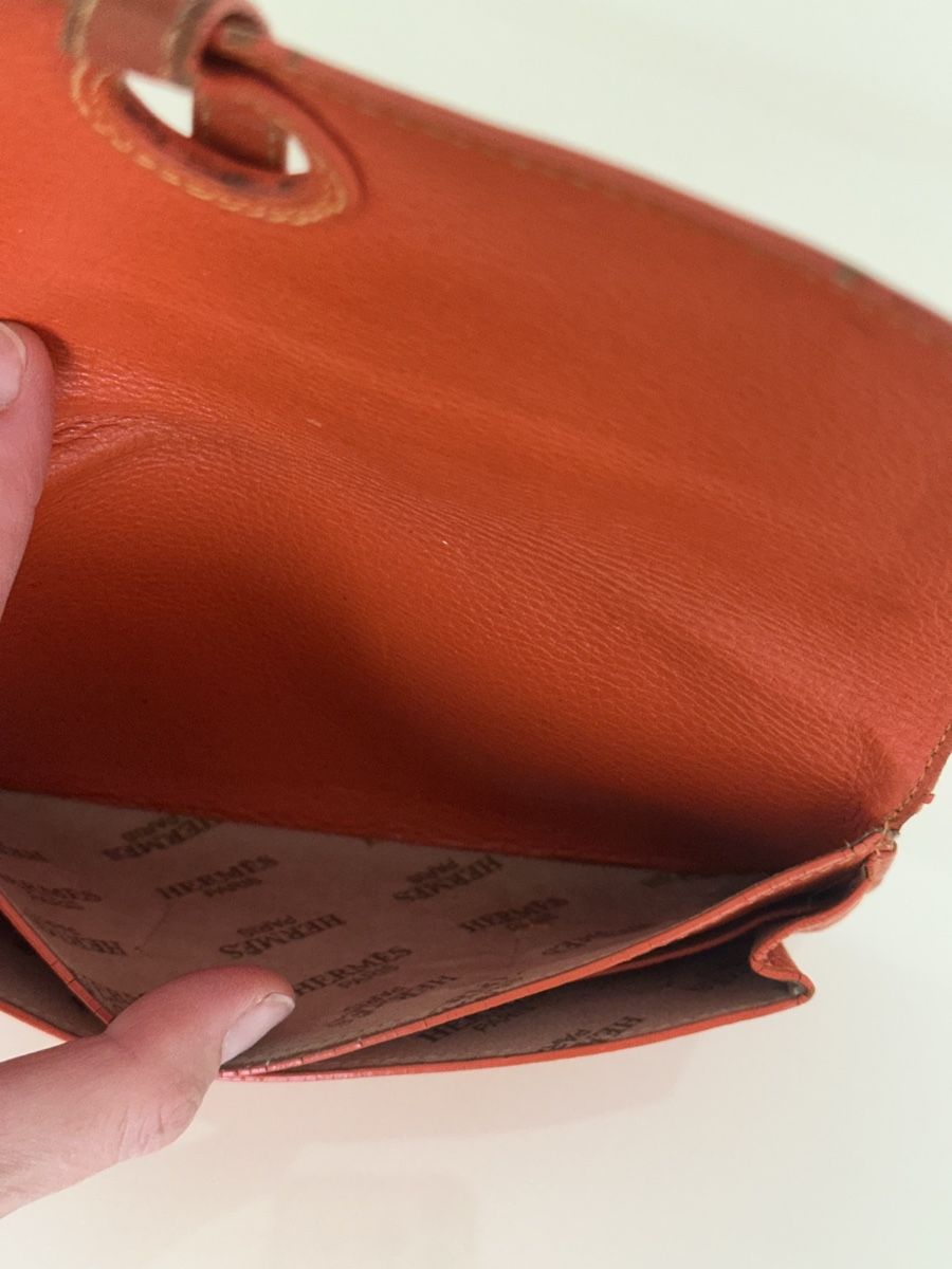 Hermès Portafogli: Hermes Geldbörse Orange Leder gebraucht – Usato da Zürich venduto da Mona-L 4