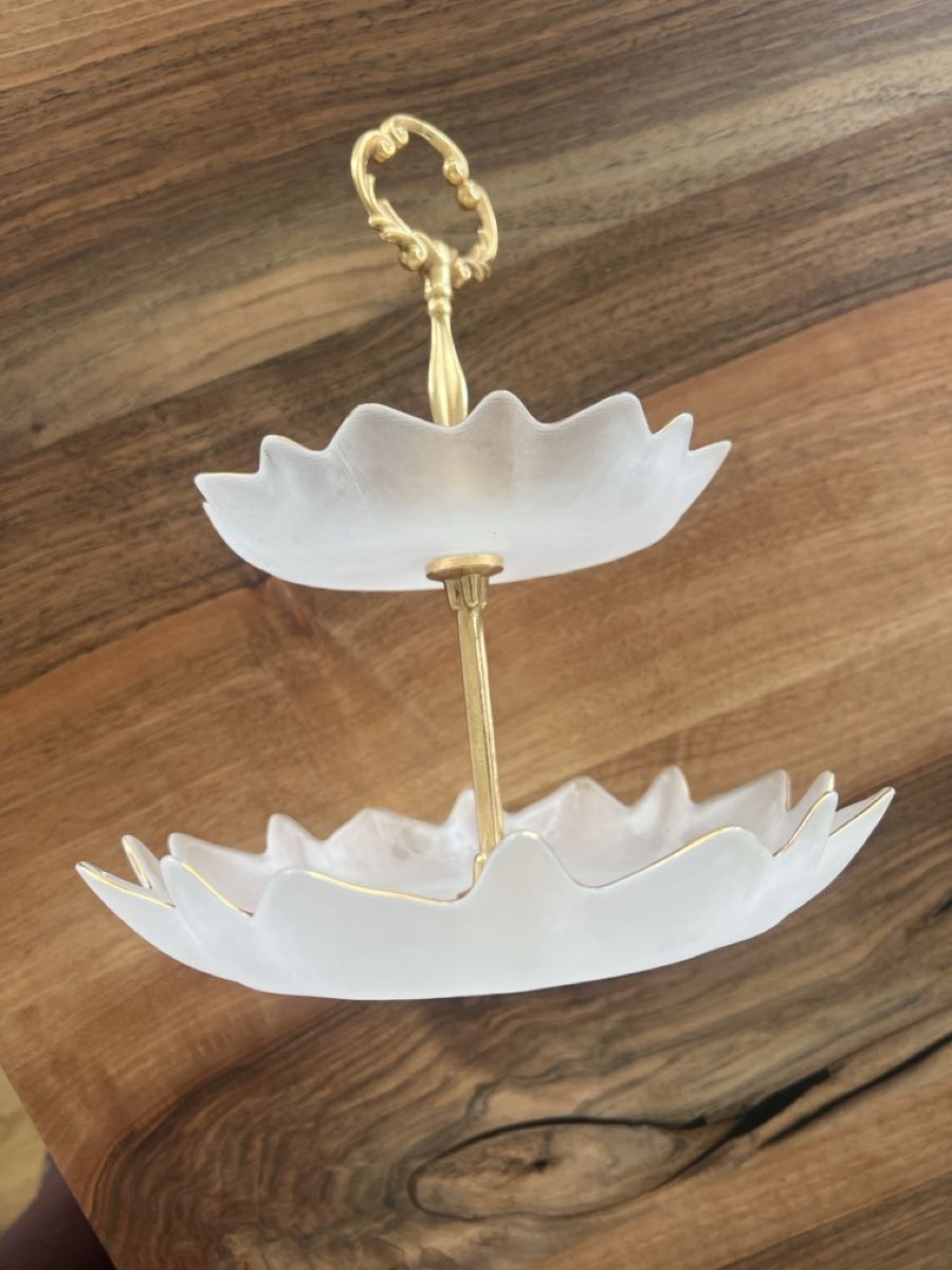 Tutte le decorazioni: Etagere, 2-stoeckig, Weiss/Gold – Usato da Thun venduto da mause_baer13 3