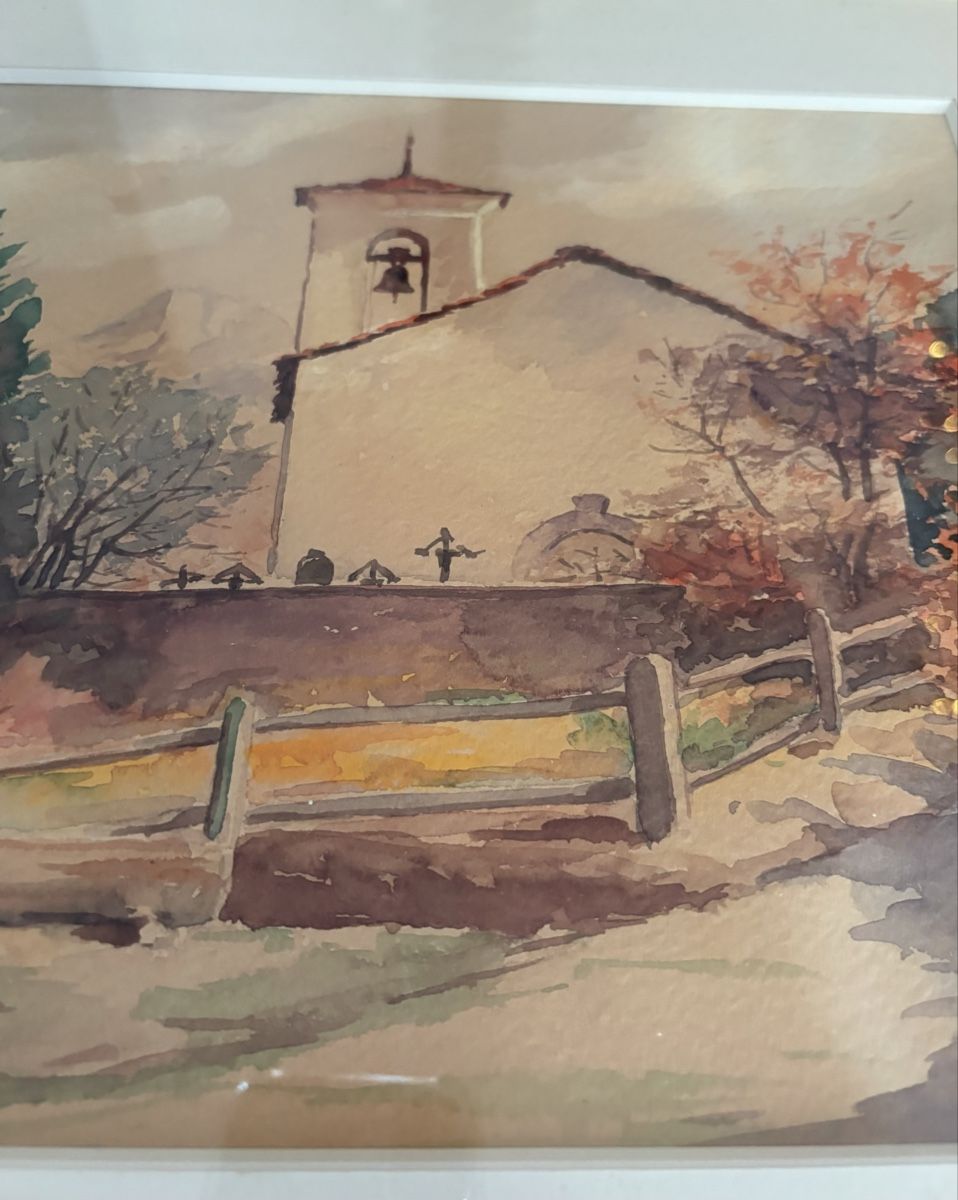 Foto & Immagini: Aquarell mit Kirche im Rahmen Bopp – Usato da Rothenburg venduto da meg_ln8t 1