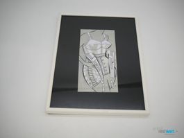 Modezeichnung Frauenkörper weisser Rahmen 19x25cm