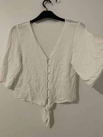 Leichte Sommerbluse, weiss, Grösse Fit M/S
