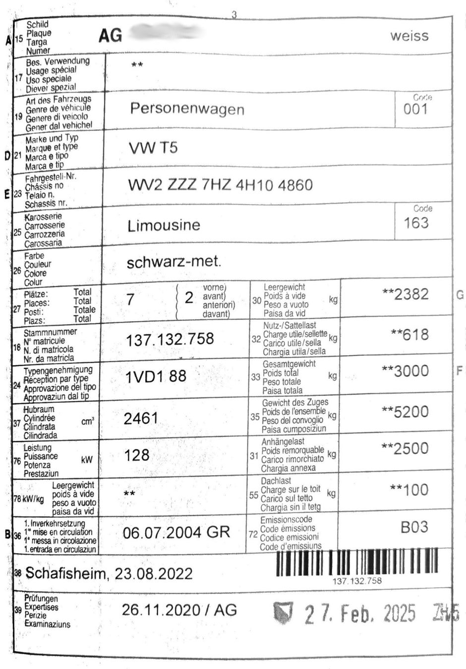 VW Automobili: VW T5 Multivan Comfortline 174 PS, event. Getriebeschaden – Difettoso da Eggenwil venduto da Patmaan 9