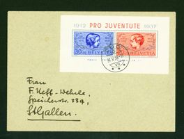 Pro Juventute Block 1937 Brief Zug 31.V.38 (C166)