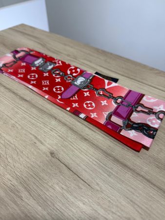 Bandeau Schal Seide Rot/Rosa, neuwertig!