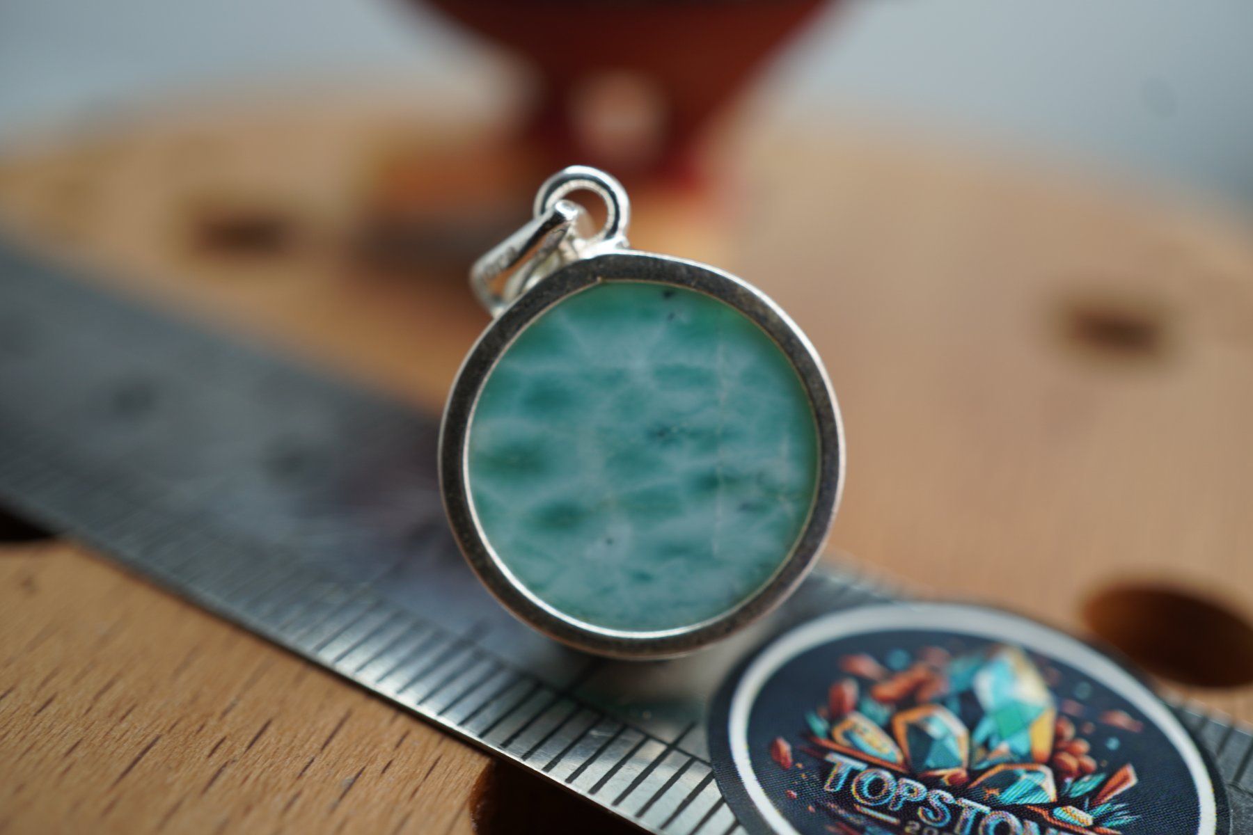 Pendentifs: Larimar Rund    Silber 925 Silber  Anhänger – Neuf avec emballage d'origine à Eschenbach SG par topstone 5