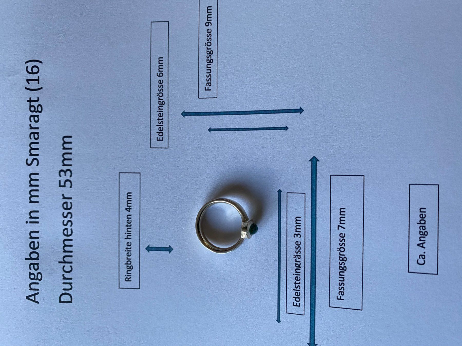 Ringe: Ring Silber/Smaragd, Durchm. 53mm (16) – Neu (gemäss Beschreibung) aus Muri b. Bern von Silberqualle 3