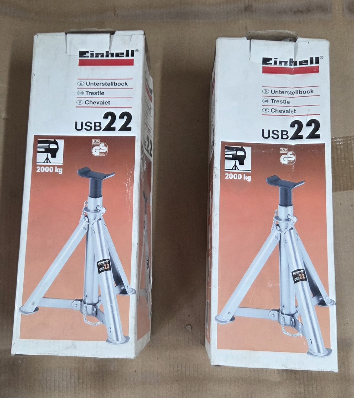 Piattaforme elevatrici & Crick: Einhell 2 Unterstellböcke USB 22 klappbar 2000 kg – Usato da Kirchberg SG venduto da Bibsli