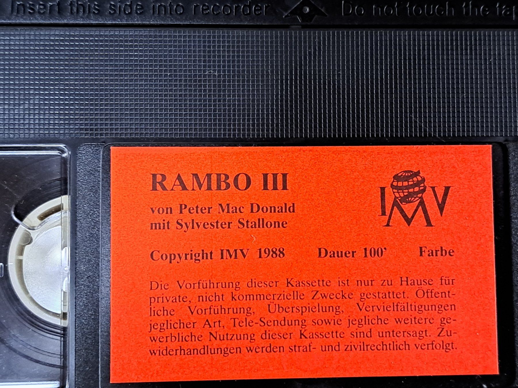 Tutti i VHS: VHS-Video, RAMBO III mit Stallone, Inter Media Video-Edition – Nuovo (secondo la descrizione) da Unterseen venduto da Kanica 6