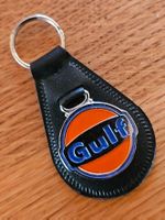 Gulf Lederschlüsselanhänger, Vintage, Top Zustand!