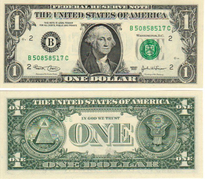 Banconote: 1 Dollar 2003 unz bankfrisch – Nuovo e nell'imballaggio originale da Gelterkinden venduto da Cakir
